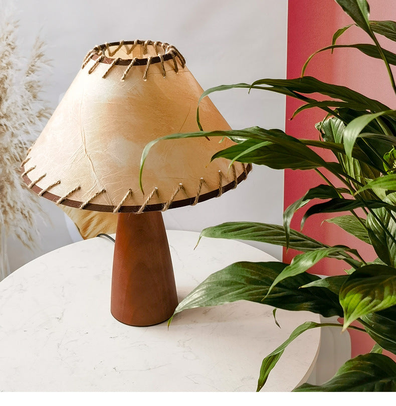 Mid-Century Solid Wood Table Lamp