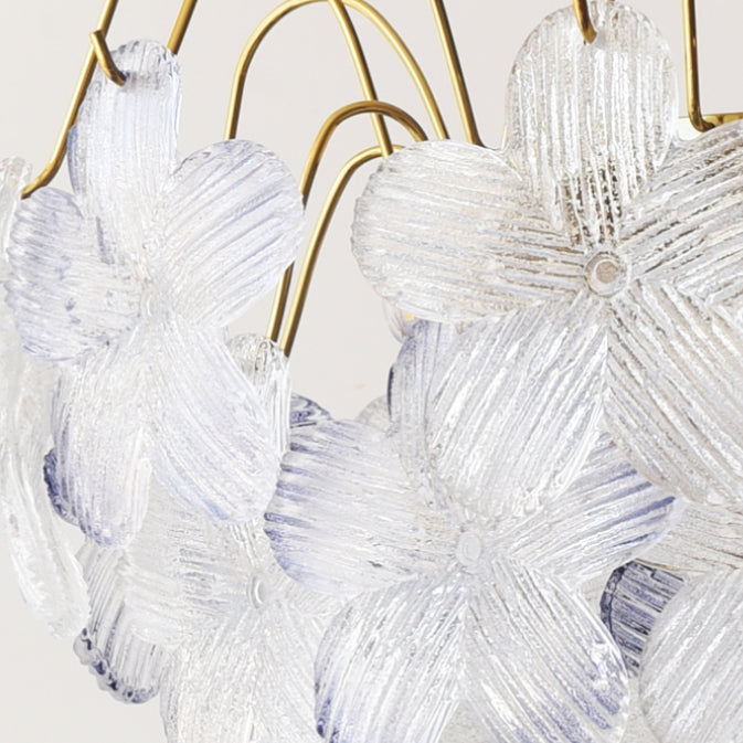 Vintage Stained Glass Flower Chandelier