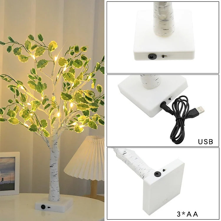 Christmas Green Leaf LED Tree Lights