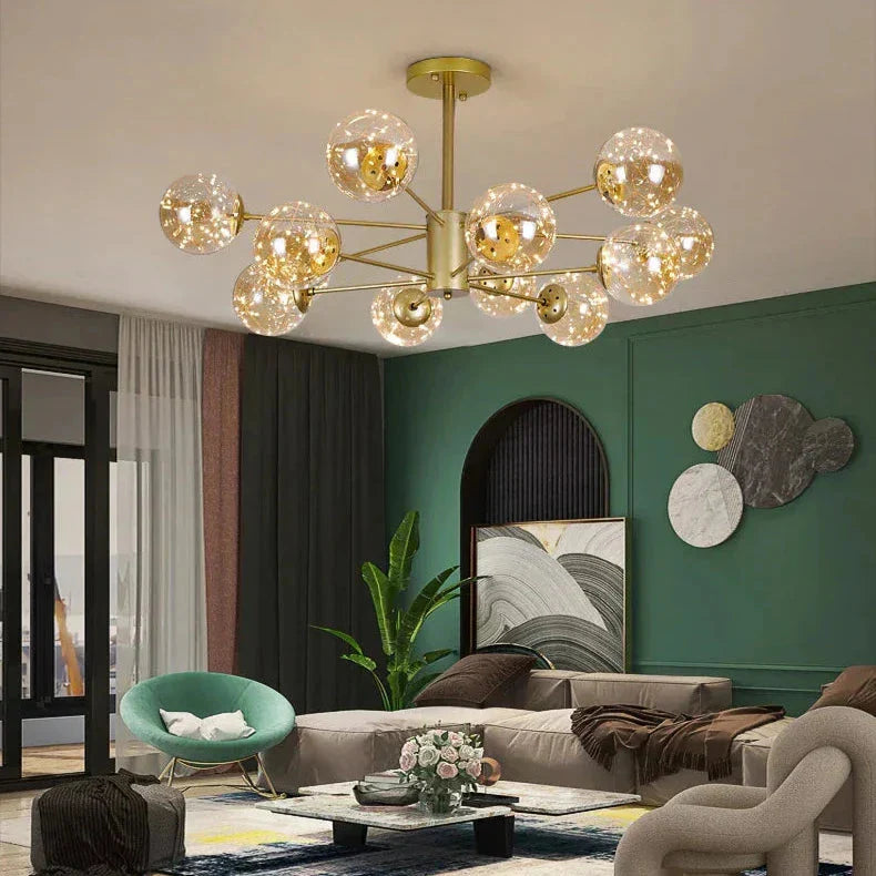 NobleLuminance Glass Globe Chandelier