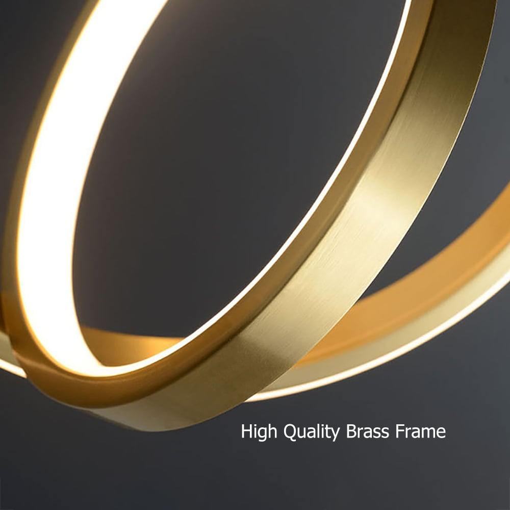 Gold 2-Ring LED Pendant Lamp