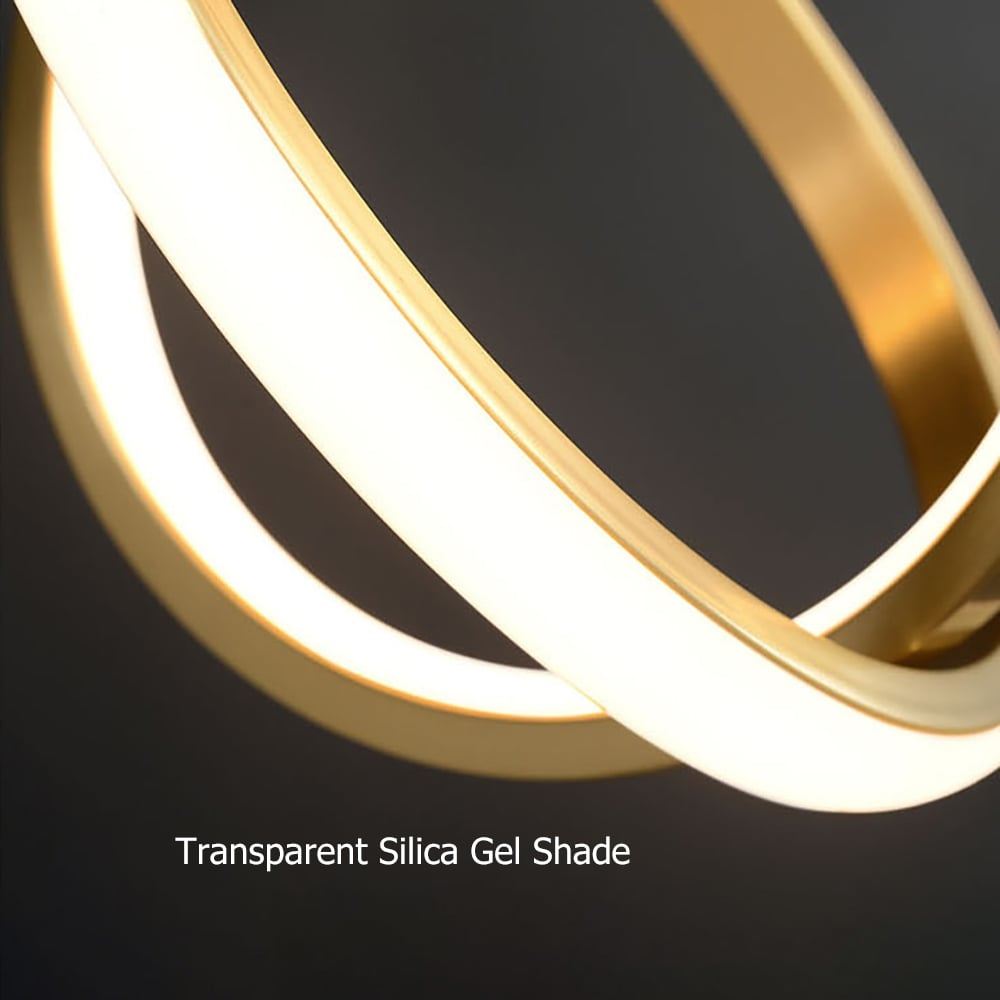 Gold 2-Ring LED Pendant Lamp
