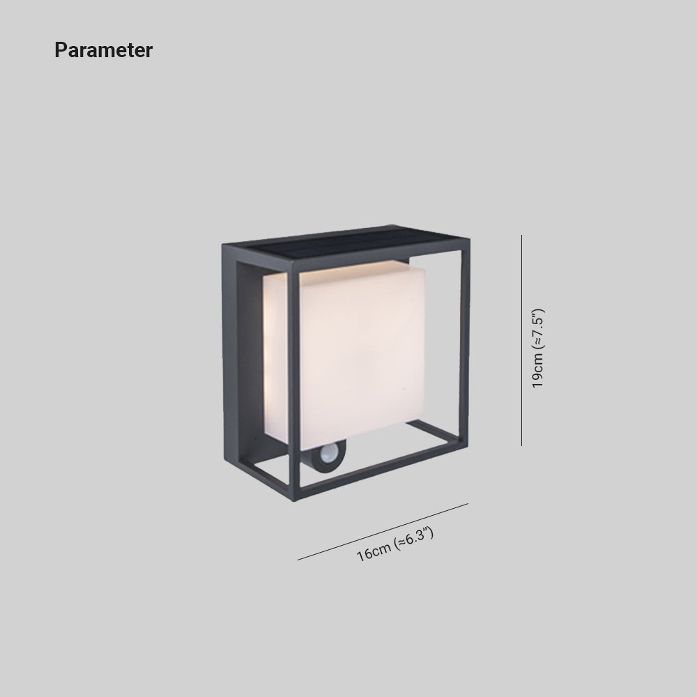 Rectangular Solar Sensor Outdoor Wall Light