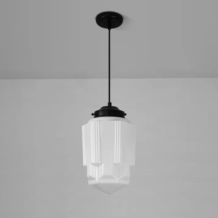 Vintage Milk Glass Jar Pendant