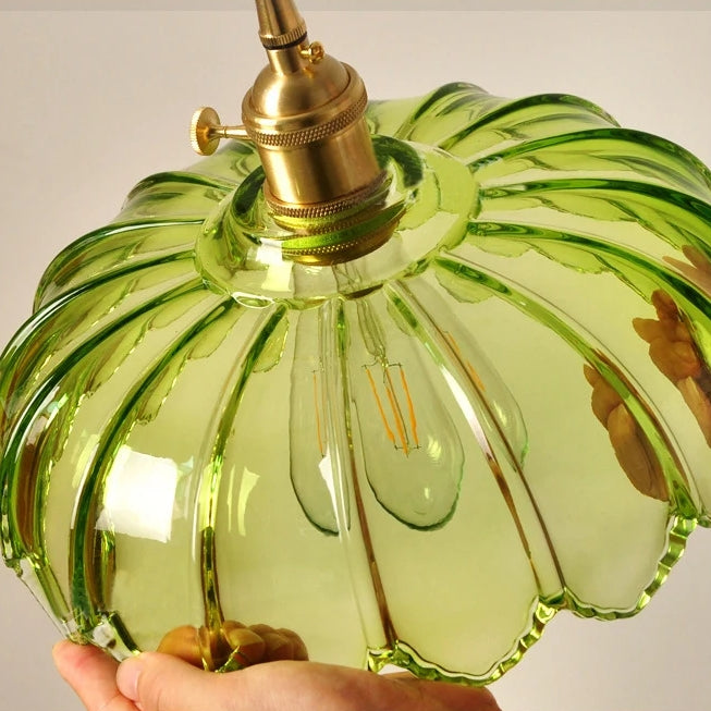 Vintage Glazed Flower Pendant Lamp