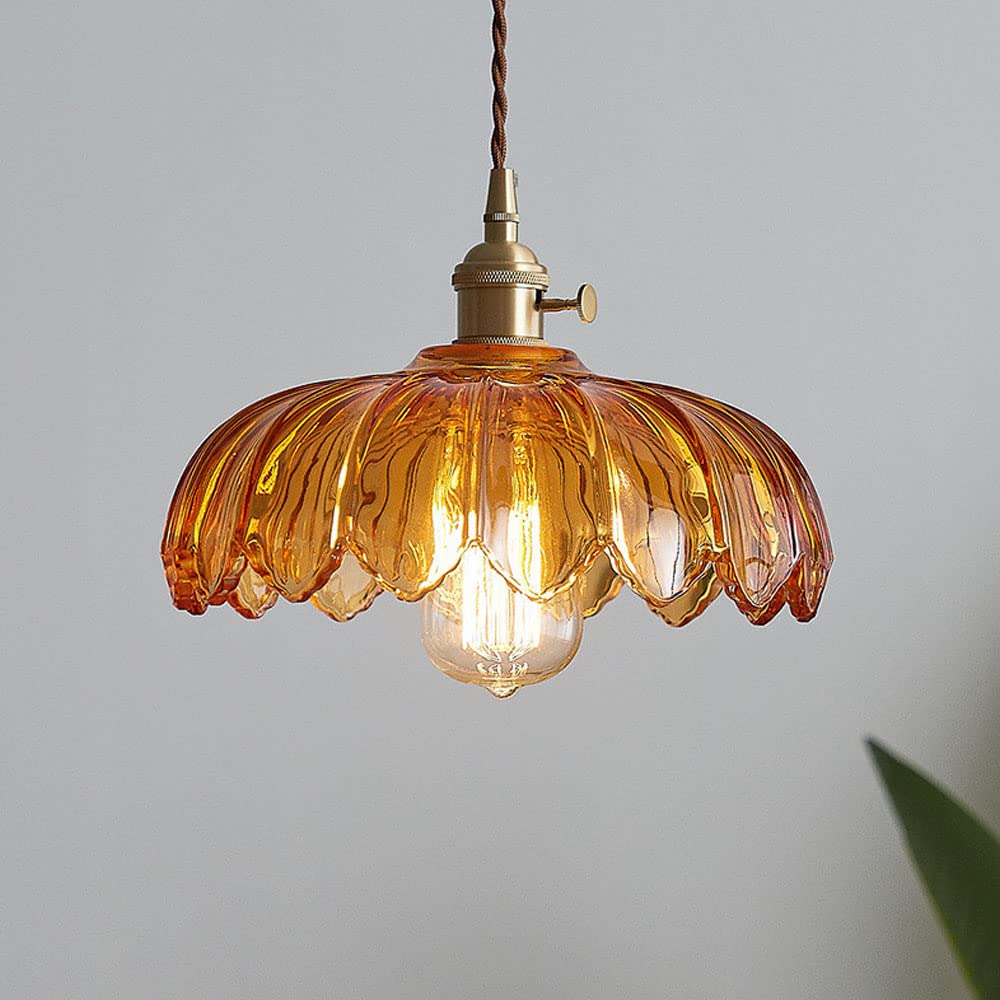 Vintage Glazed Flower Pendant Lamp