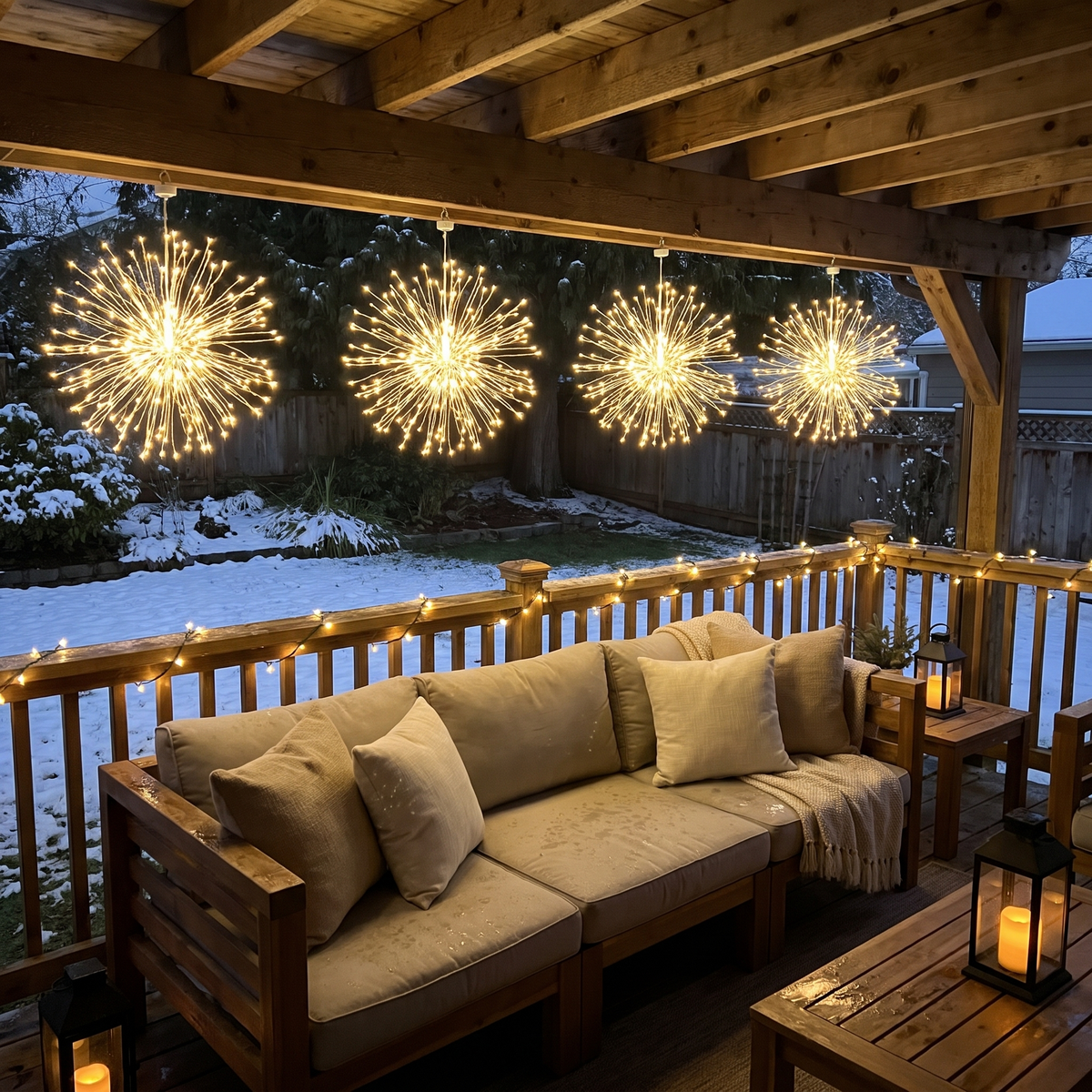 Hanging Solar Starburst Spheres - 4-Pack