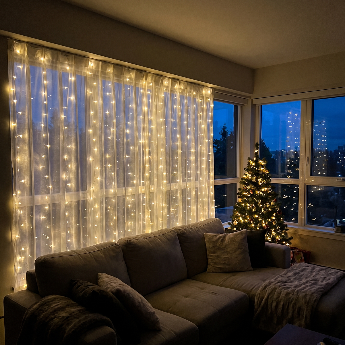 Fairy Light Window Curtain