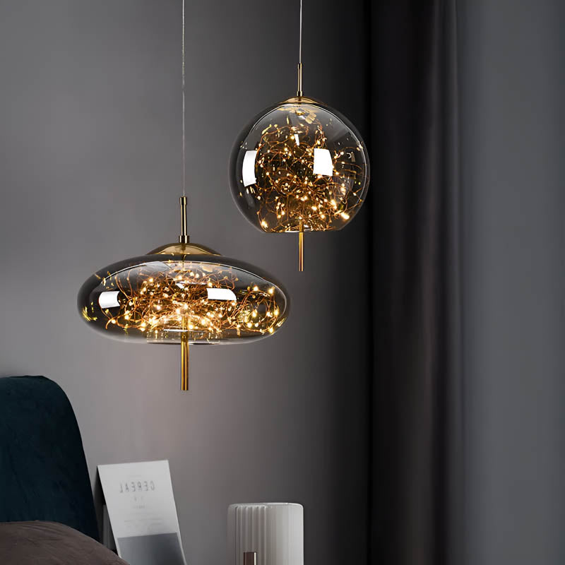 Essence Brown Glass Pendant Light