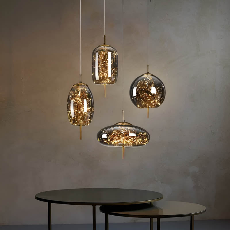 Essence Brown Glass Pendant Light