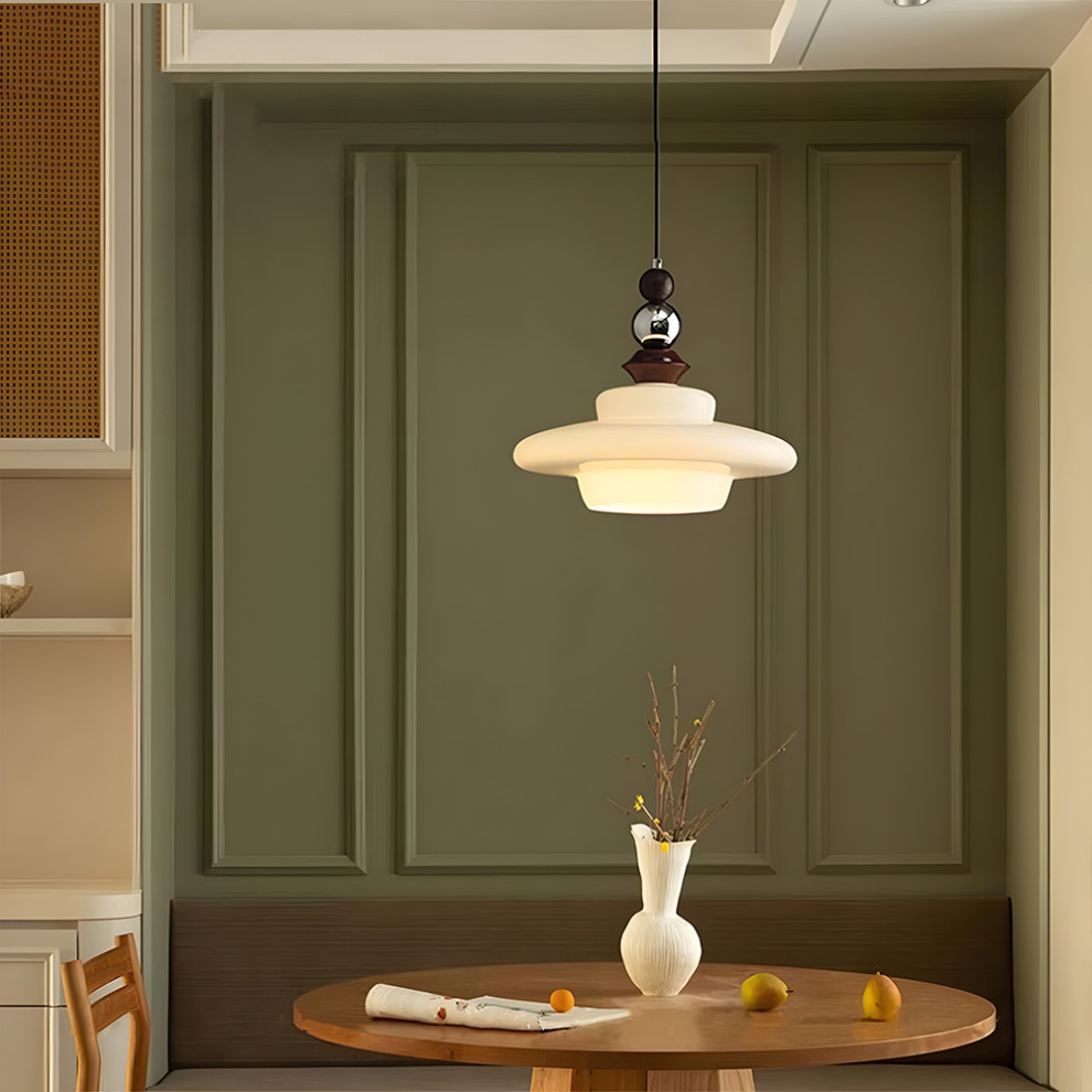Medieval Beige Glass Dining Pendant
