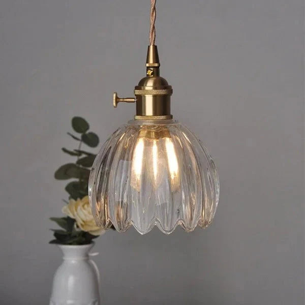 Japanese Retro Glass Flower Pendant