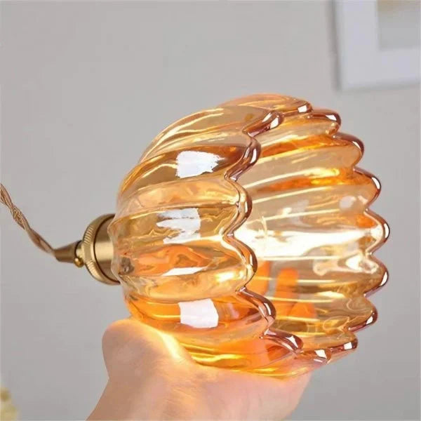 Japanese Retro Glass Flower Pendant
