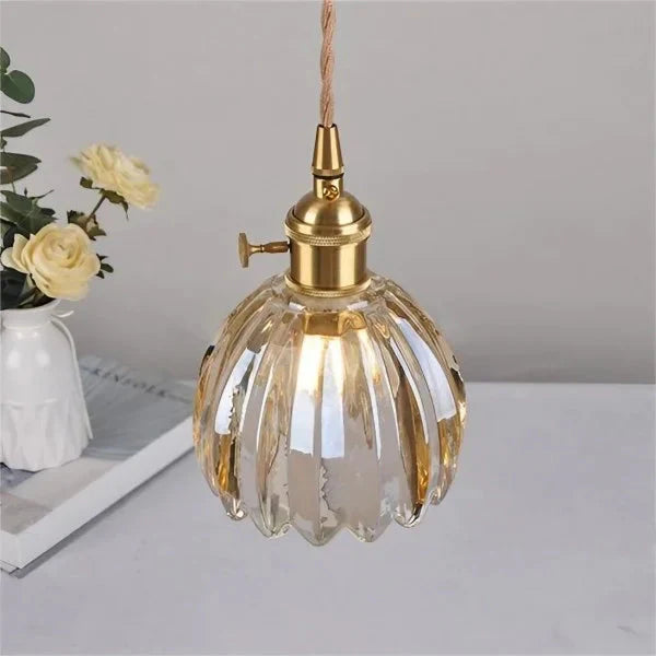 Japanese Retro Glass Flower Pendant