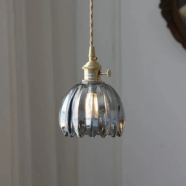 Japanese Retro Glass Flower Pendant