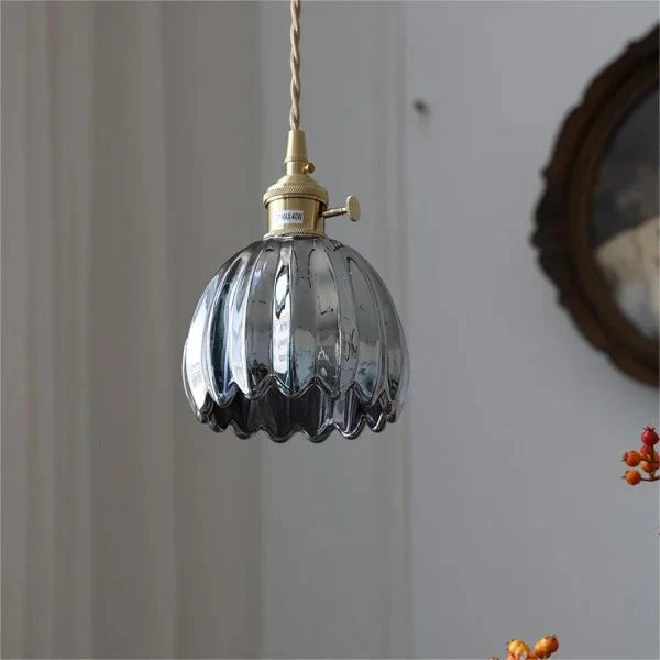 Japanese Retro Glass Flower Pendant