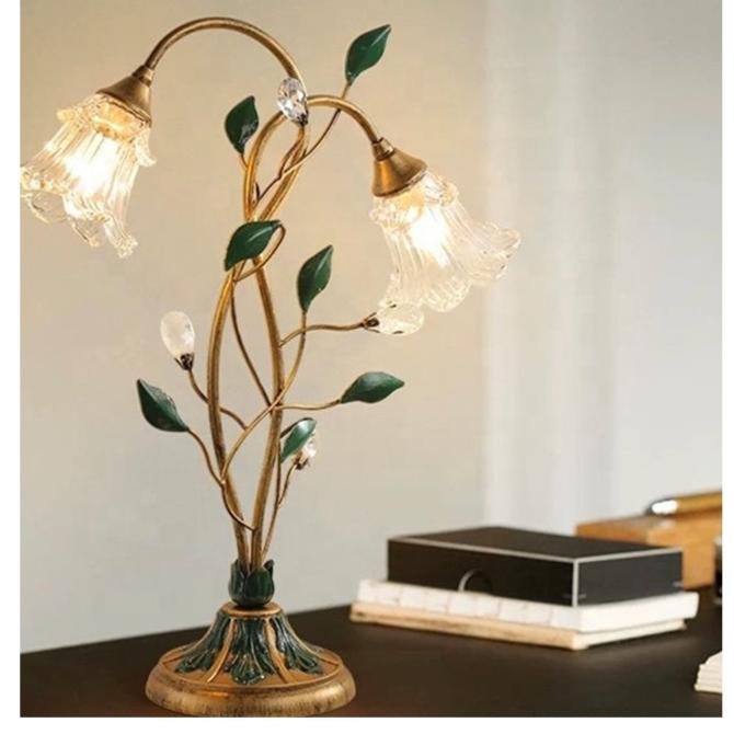 French Flower Table Lamp