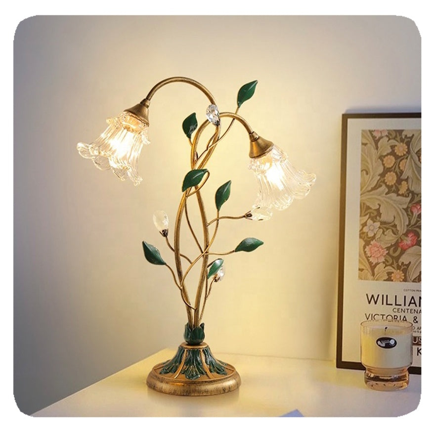 French Flower Table Lamp