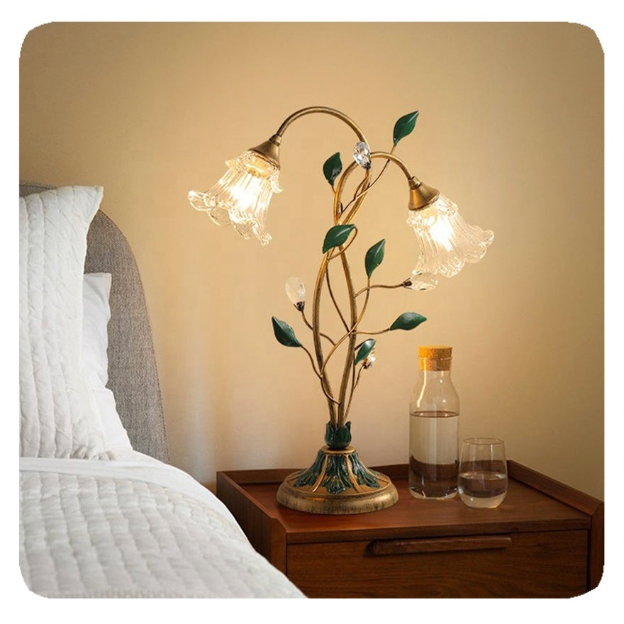 French Flower Table Lamp