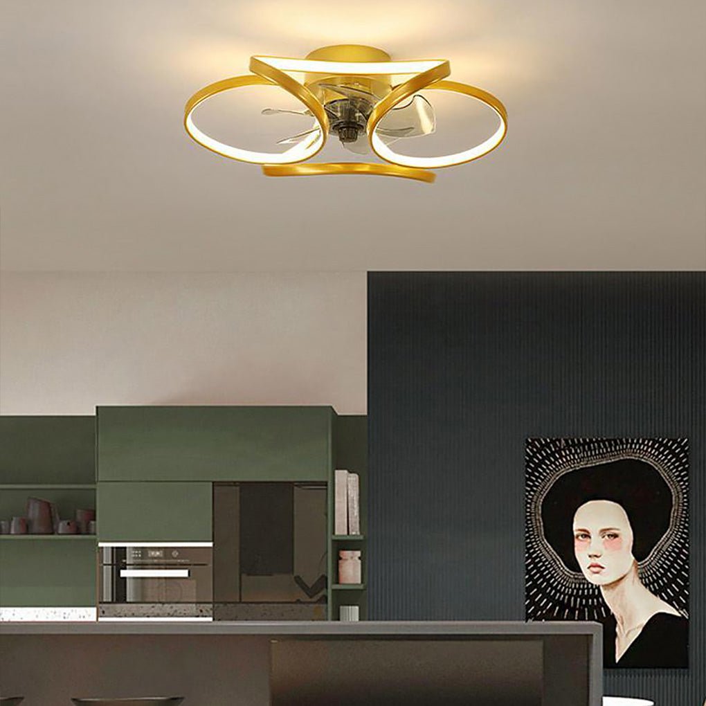 Flower LED Ceiling Fan Light with Remote