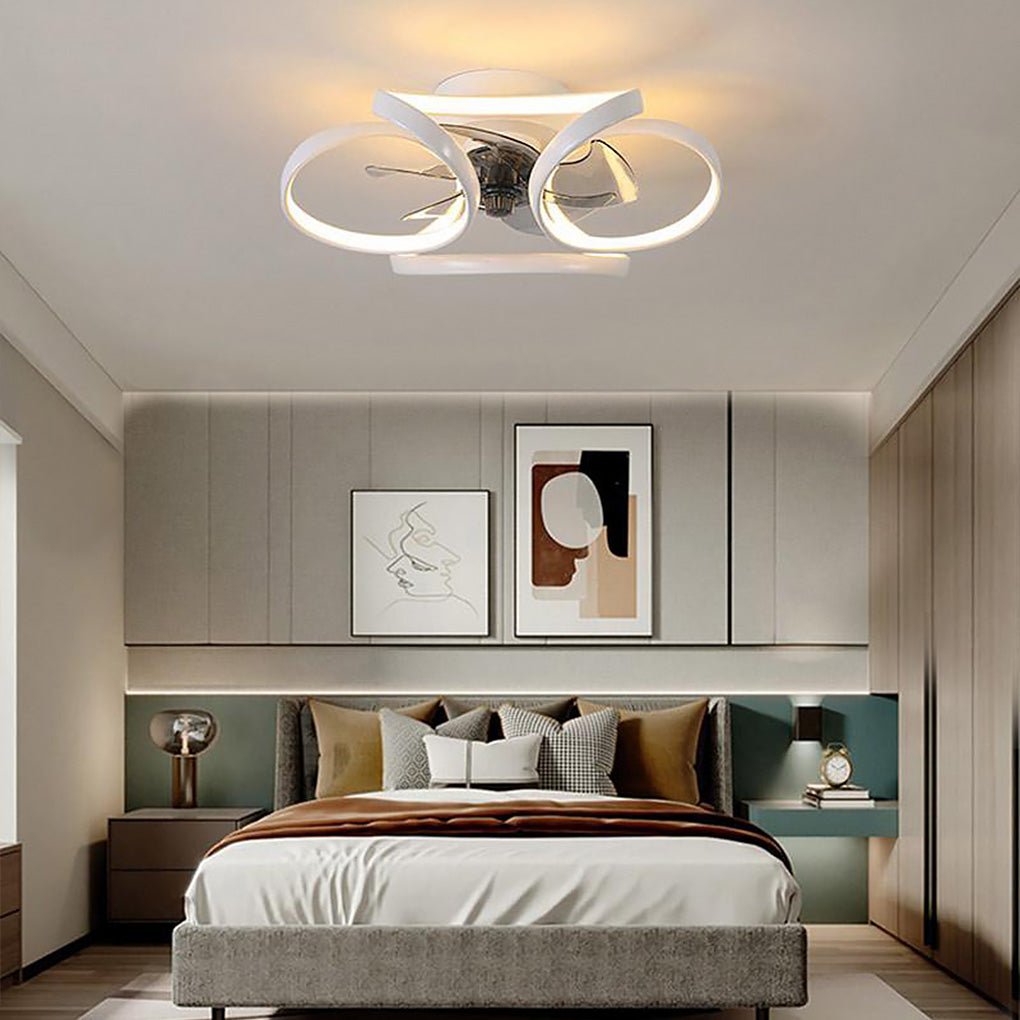 Flower LED Ceiling Fan Light with Remote