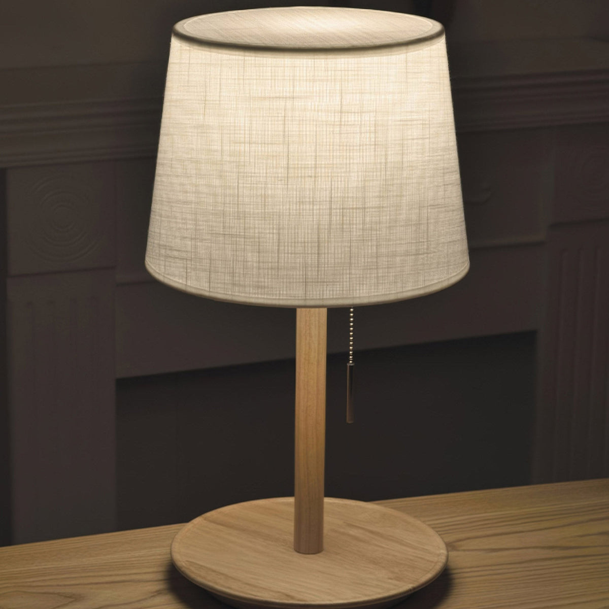 Gentle Glow Walnut Lamp