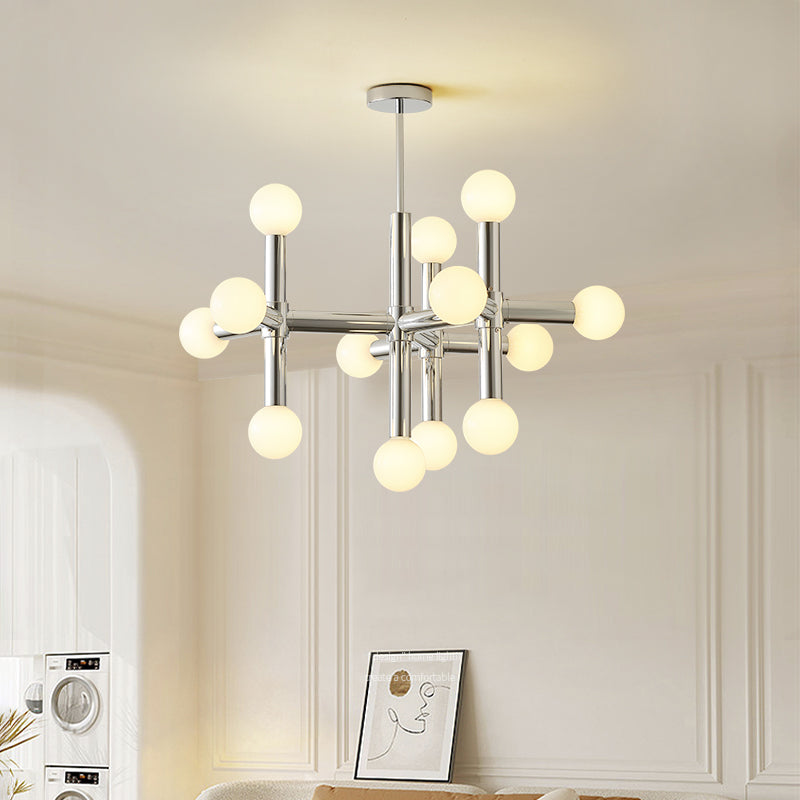 Scandinavian Glass Globe Chandelier