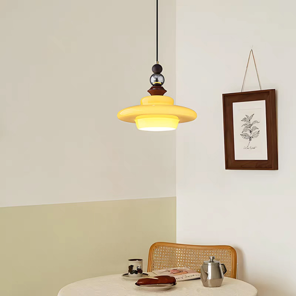 Medieval Beige Glass Dining Pendant