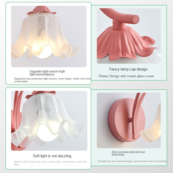 French Retro Flower Wall Lamp